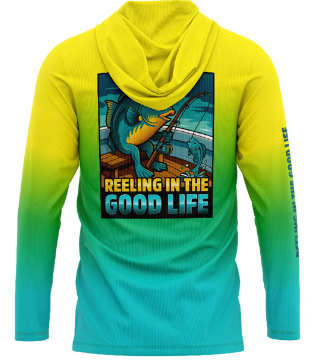 3-d hoodies fishing reel Life Jax Beach Reel America UV Pullover Hoodie catching patterns that let your personality shine on the water while staying protected Reel Happy Co | Trout